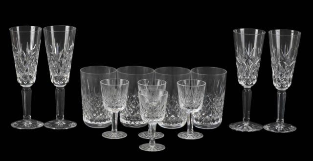 4 Each Waterford Champagne Flute, Water & Appertif (1 of 10)