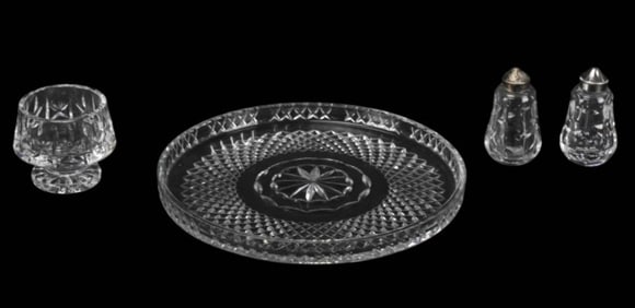 Waterford Crystal Tray, Salt & Pepper, Nut Bowl