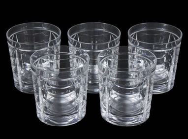 5 Tiffany & Co Swag Double Old Fashioned Glasses