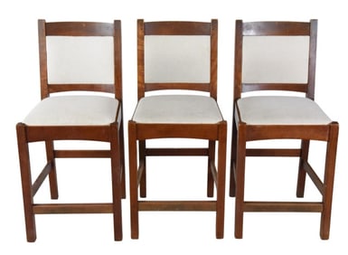 3 Stickley Custom Upholstered Bar Chairs