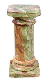 Roman Style Polished Green and Brown Onyx Column