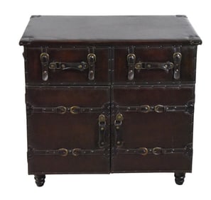 Traditional Black Cedar Faux Leather Chest