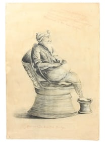 Maharaja Ranjit Singh Sikl Empire 1846 Portrait