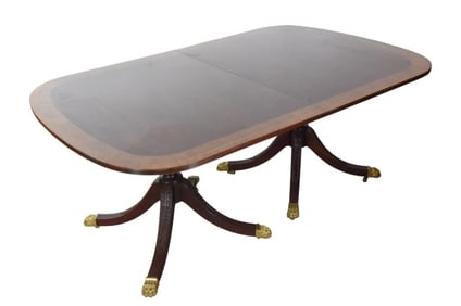 Georgian Style Banded Mahogany Pedestal Table