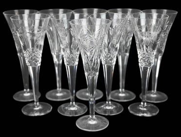 10 Waterford Crystal Millennium Champagne Flutes