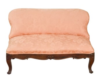 Antique Carved Custom Upholstered Parlor Settee