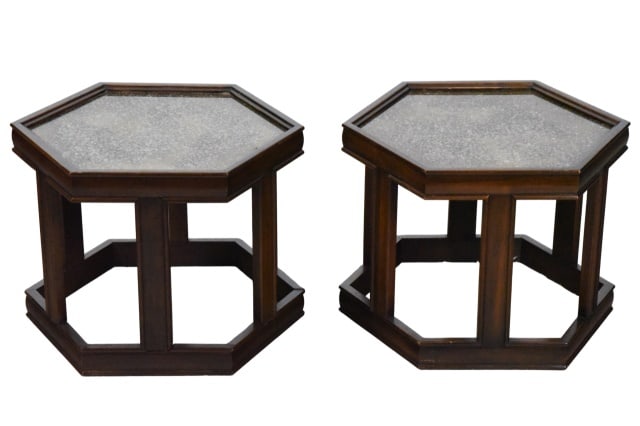 2 John Keal Hexagonal Side Tables Brown Saltman (1 of 14)