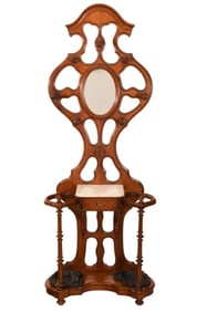 Antique Victorian Hand Carved Hall Rack
