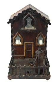Antique Rustic Alpine Style Hand Carved Doll House