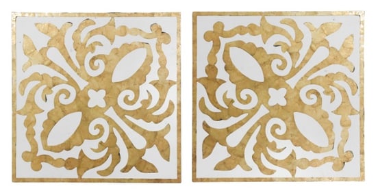 Pair Modern Decorative Mirror Back Wall Panel