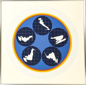 Ernest Trova Falling Man Screen Print Framed