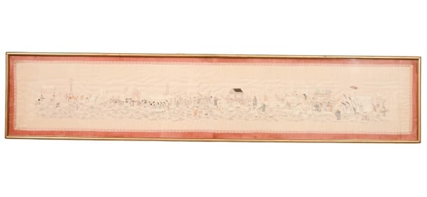 Antique Chinese Kesi Kosu 80" Embroidered Panel