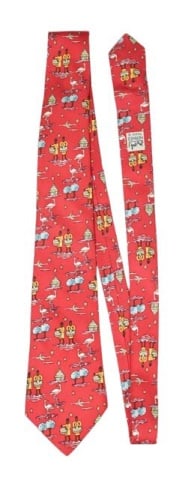 Hermes France Men's Silk Tie Flamingo Pattern (1 of 5)