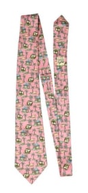 Hermes France Men's Silk Tie Tropical Pattern