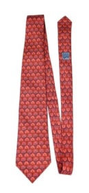 Hermes France Men's Silk Tie Flower Pattern