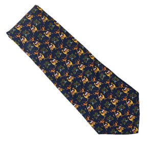Salvatore Ferragamo Men's Silk Tie Monkey Camel