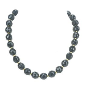 Antique Faceted French Jet Bead Necklace