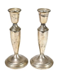 Pair Towle Sterling Silver Weighed Candlesticks