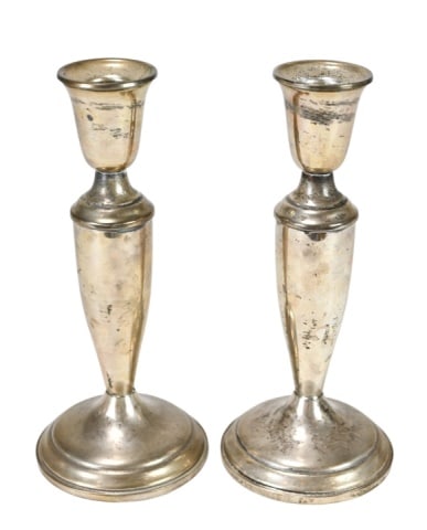Pair Towle Sterling Silver Weighed Candlesticks (1 of 7)