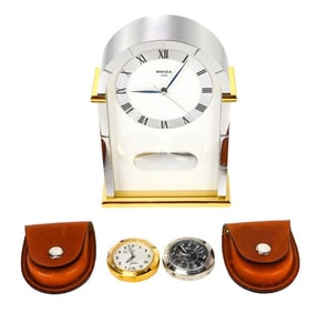 2 New Swiza Travel Clocks & Mantle Clock
