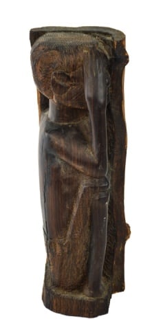 African Carved Log Sculpture of Man (1 of 7)