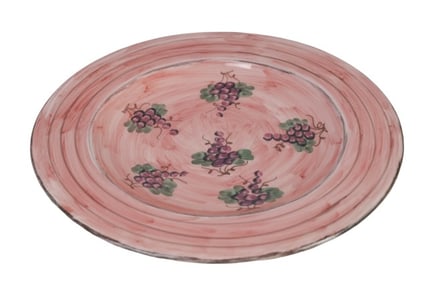 Italian Hand Painted Serving Platter Grape Motif