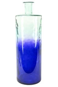 31 Inch Art Glass Blue & Green Floor Vase