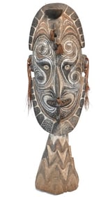 Large Sepik River Patrilineal Statue Carved 1950