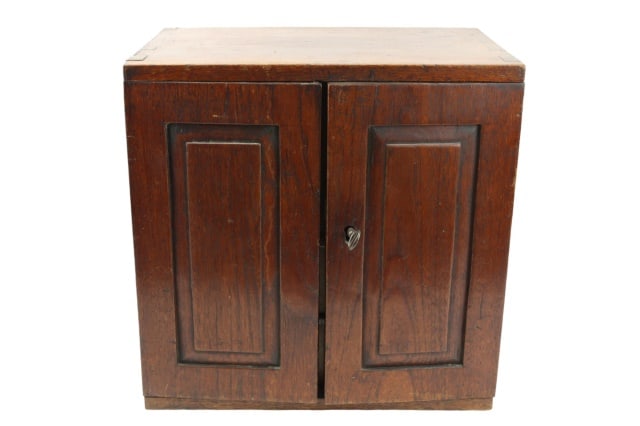 Antique Hand Carved Desk Top Cabinet w Drawers (1 of 11)