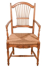 Antique Beechwood Sheaf Back Side Armchair