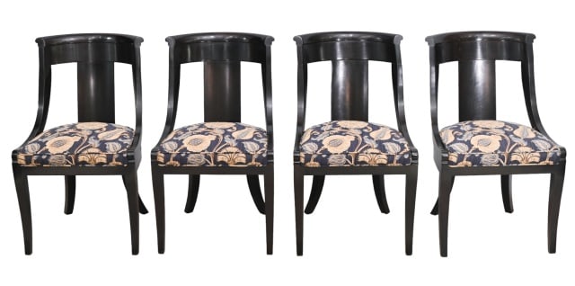 Early 20th C. Carved Upholstered Gondola Chairs (1 of 15)