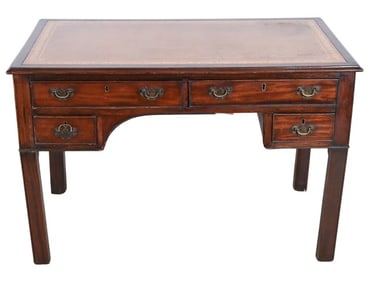 Chippendale Style Carved Mahogany Leather Top Desk
