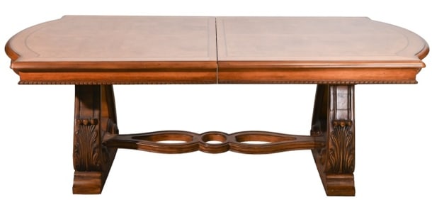 Empire Style Carved Extendable Dining Table