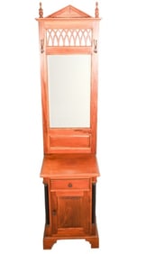 Victorian Style Hand Carved Hall Stand with Mirror