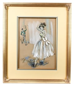 Cydney Grossman Signed Gouache Painting Ballerina