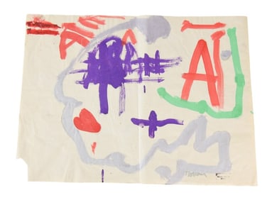 William Ronald Signed Tempera Abstract Painting