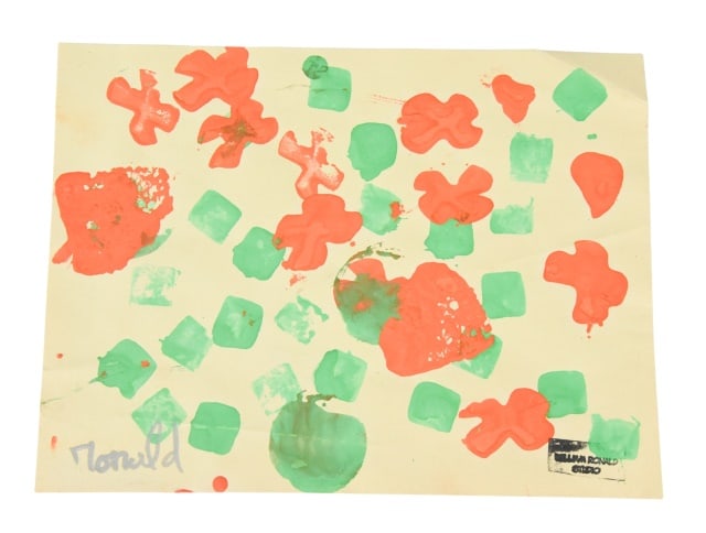 William Ronald Signed Tempera Abstract Painting (1 of 8)