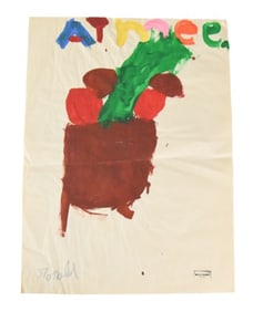 William Ronald Signed Tempera Abstract Painting