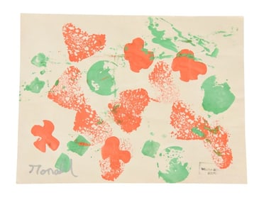 William Ronald Signed Tempera Abstract Painting