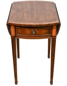 Baker Mahogany Inlaid Satinwood Drop Leaf Table