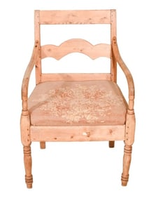 Antique Hand Carved Pine Arm Chair