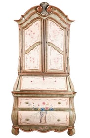Venetian Rococo Style Painted Secretary