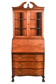 Chippendale Style Secretary Slant Front Desk