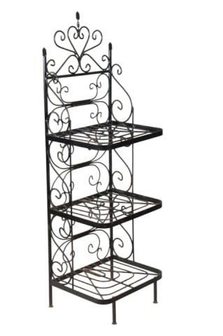 Antique Heavy Wrought Iron Plant Stand Bakers Rack (1 of 8)