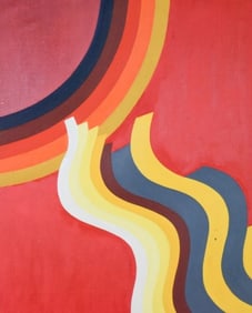 After Mohamed Melehi Acrylic Wave Painting