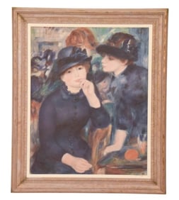After Renoir Rendered Oil Painting Girls in Black