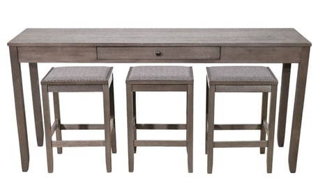 Farm House Style 36 Inch Console w 3 Bar Stools