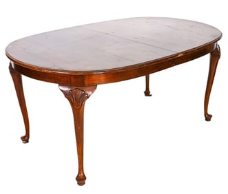 Queen Anne Style Hand Carved Dining Table