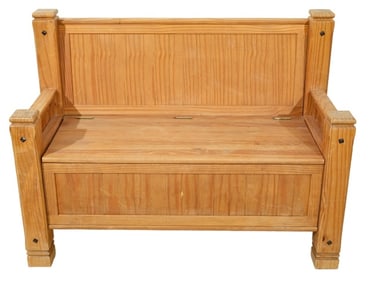 Farm Style Old Pine Box Settee