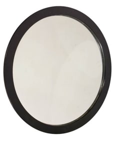 Round Hand Painted Black Wood Framed Mirror
